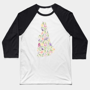 New Hampshire Silhouette Florals Baseball T-Shirt